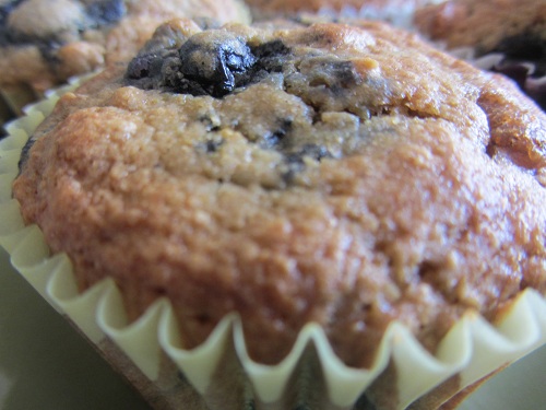 July 11th is National Blueberry Muffin Day! Check out Kerry's Healthy Blueberry Muffin Recipe that
includes egg whites, low fat buttermilk, whole wheat pastry flour, flax seeds, blueberries, and nuts.
