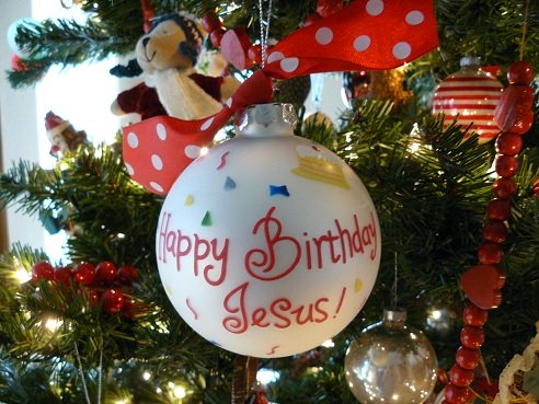 Happy Birthday Jesus Christmas Ornament