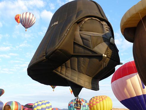 Darth Vader Balloon taking off on 9-11-11 at the Great Reno Balloon Race
