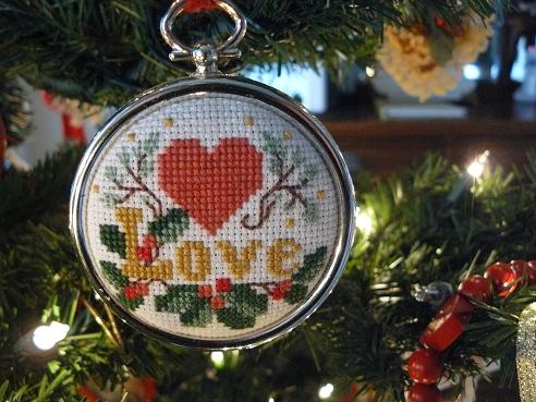 Handmade "Love" Christmas Ornament