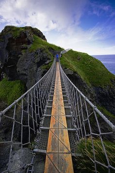 Holidays in Ireland Info. from Holidays and Observances - pictured is a rope bridge