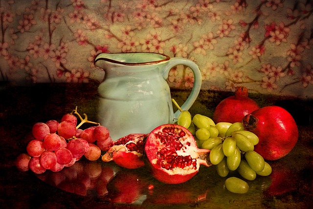 Pomegranates and Grapes