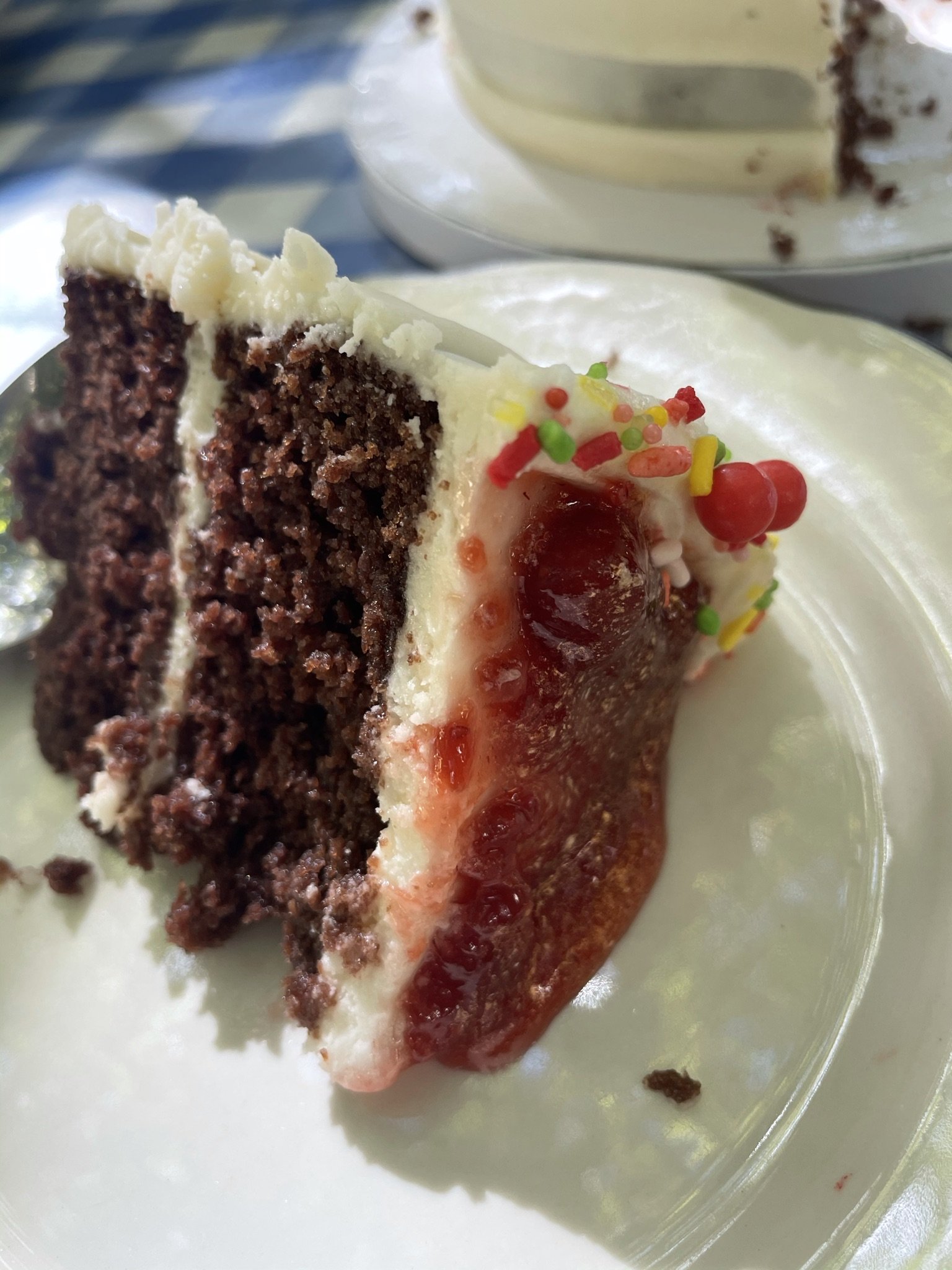 National Cake Day is November 26 | Holidays and Observances

Pictured: Chocolate Cake, Cream Cheese Frosting and Crushed Strawberries on top!