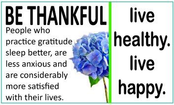 Be Thankful - Health Awareness Days/Weeks/Months